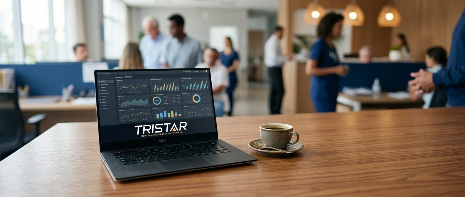 Notebook exibindo painel com gráficos de acompanhamento de SST